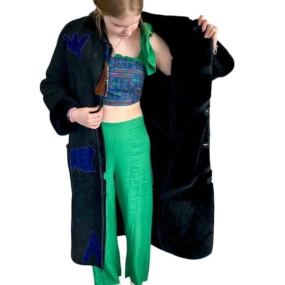 Gorgeous Vintage Handmade Artisan Shearling Maxi Coat - Picture 6 of 16